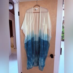 Entreaguas teal tie-dye long coverup